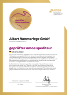 Zertifikat Amoe Spediteur